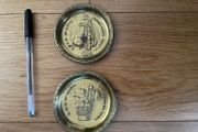 Pair of brass pin trays