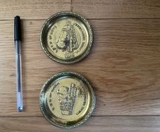 Pair of brass pin trays