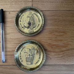 Pair of brass pin trays