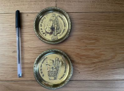 Pair of brass pin trays