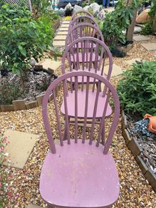 Set of Five Solid Pine Dining Chairs-Ideal Upcycling Project