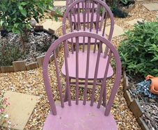 Set of Five Solid Pine Dining Chairs-Ideal Upcycling Project