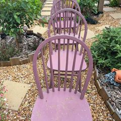 Set of Five Solid Pine Dining Chairs-Ideal Upcycling Project