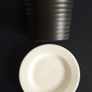 Small Black Pot with White Saucer Image 4