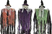 3 Pack 35.3inch Hanging Witch with Bendable Arms, Halloween Indoor and Outdoor Decorations