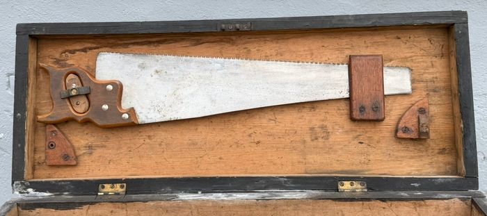 large vintage wooden tool chest (1 )