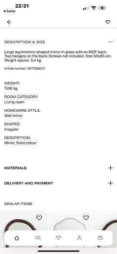 Mirror asymmetric H&M