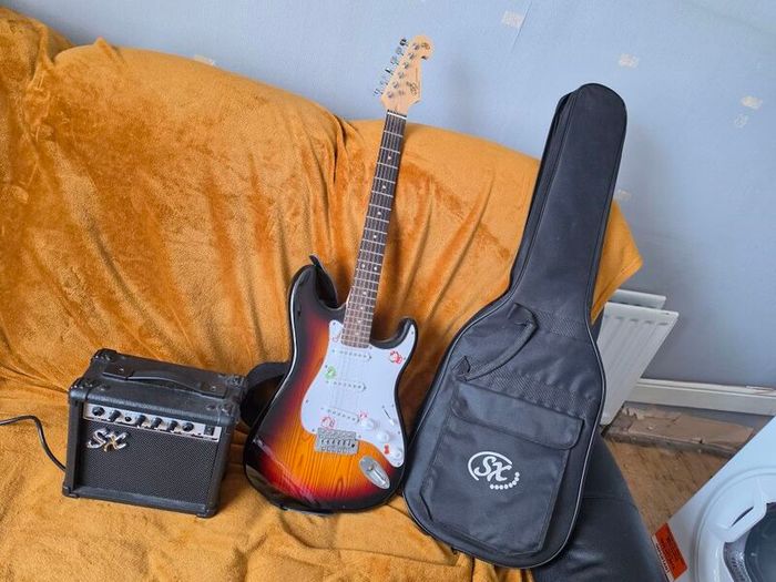 Electric guitar and amp