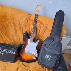 Electric guitar and amp