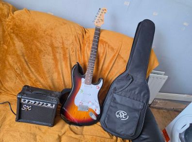 Electric guitar and amp