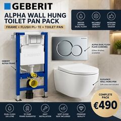 Alpha Geberit frame flush plate and elegance pan pack