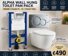 Alpha Geberit frame and flush plate and elegance pan pack