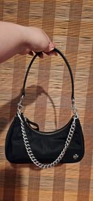 Tory Burch Nylon Crossbody Shoulder Chain Handbag in Black