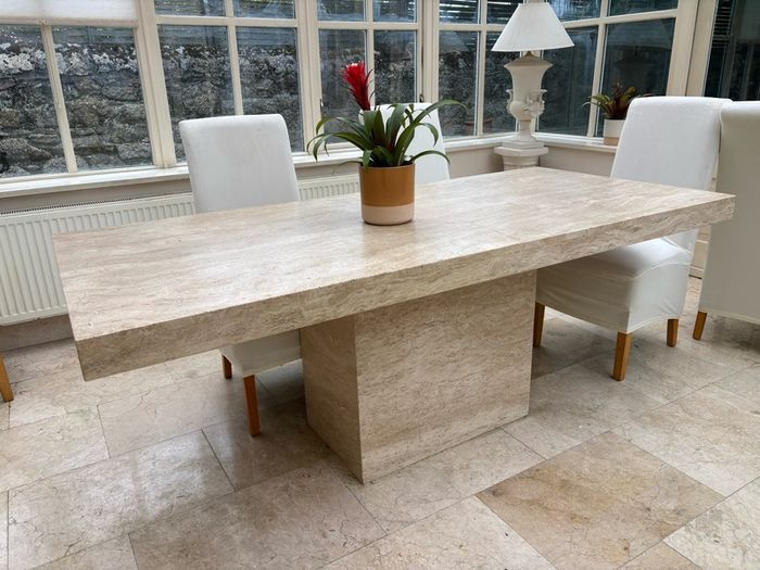 Travertine marble table