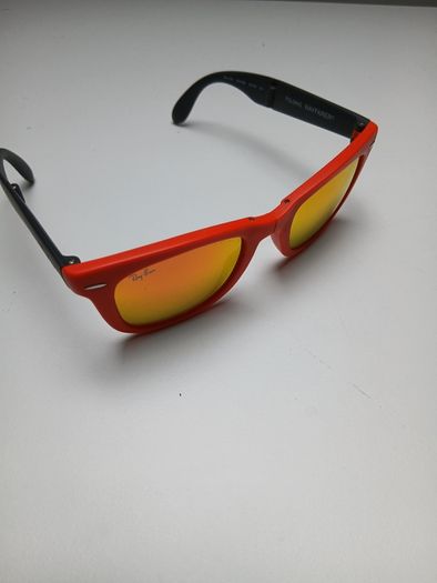 Ray-Ban Sunglasses Folding Wayfarer Orange Mirror Black Matte