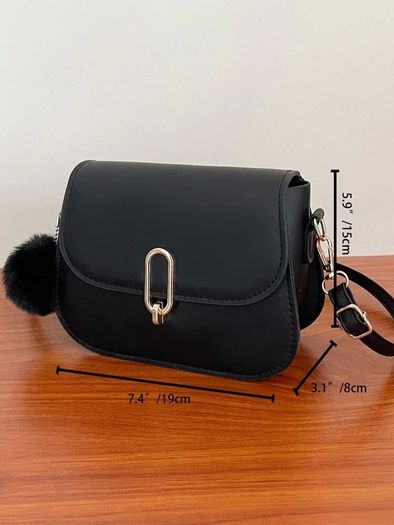 Black saddle crossbody bag