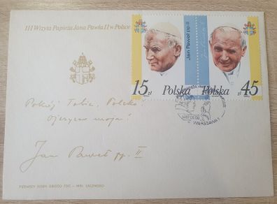 Poland First Day Cover 1987 3rd Visit of Pope John Paul II to Poland - free standard postage
