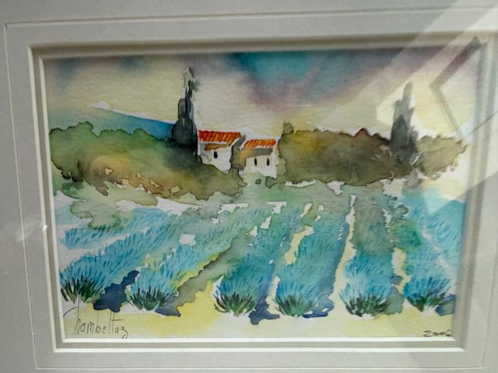 Original Gerard Chambeltaz - Framed Watercolour Landscape