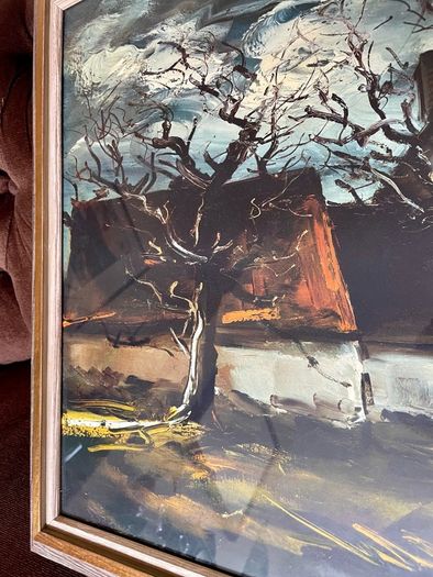 Vintage MCM Print The Thatched Cottage Maurice de Vlaminck circa 1925