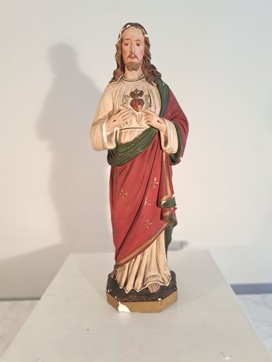 Vintage Heart of Jesus Statue