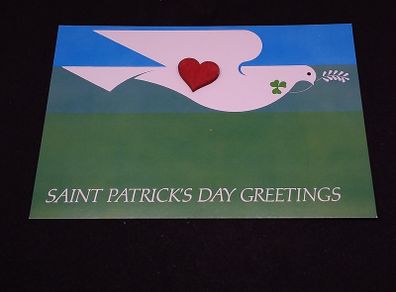 Ireland Postcard : St. Patrick's Day Greetings ( Dove ) 1984 - With A Philatelic Bureau , Dublin Cancel
