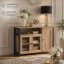 Industrial Sideboard Storage Cabinet Industrial Oak Brown 110 cm Image 3