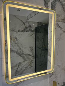 EX Display Hopkins 600x800 Brushed Brass LED bathroom mirror