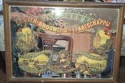 Old Pub Bar Heineken's Advertising Mirror featuring colorful lithographic illustrations
