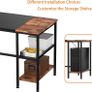 Office Desk, Computer Desk With Bookshelf PC Study Writing Desk for Home Working with Storage Shelves, Desks & Workstations for Home Office Bedroom, 100x50x75cm Image 6