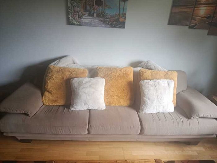 2 & 3 Seater Taupe/Fawn Sofa Set