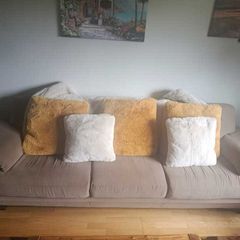 2 & 3 Seater Taupe/Fawn Sofa Set