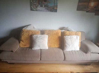 2 & 3 Seater Taupe/Fawn Sofa Set