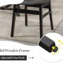 set of 4, wood, kitchen chairs, PU leather upholstered Rattan Image 4