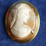 Antique Gold Plated Larger Carved Shell Cameo Brooch Image 2