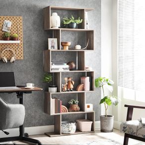 190.5cm X 70cm Modern Style Geometric Bookcase Multiple Colours Available (free Postage)