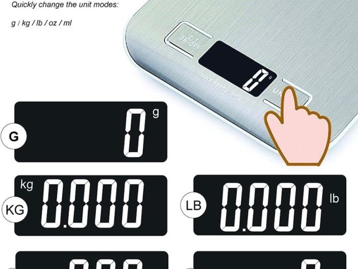 Digital Kitchen Scales Food Scale with stainless steel Platform Electronic Cooking with Backlit LCD Display Multifunction for Home Office Use 5kg 1g 11lb (FREE POSTAGE)