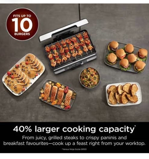 Ninja Sizzle Pro XL Indoor Grill & Flat Plate Used Twice Only