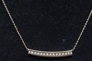 Vintage 9ct Solid Gold London Hallmarked Sparkling Bar Necklace 43cm