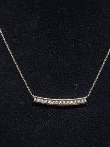 Vintage 9ct Solid Gold London Hallmarked Sparkling Bar Necklace 43cm