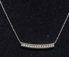 Vintage 9ct Solid Gold London Hallmarked Sparkling Bar Necklace 43cm