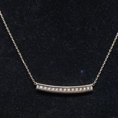 Vintage 9ct Solid Gold London Hallmarked Sparkling Bar Necklace 43cm