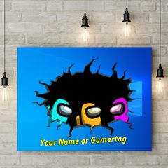 Personalised Among us game Wall 3mm foamex board printed picture with your Name or gamertag on it among us wall board for kids room wall decor wall art picture