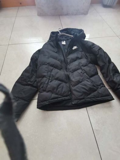 Tommy Hilfiger navy puffer jacket with faux fur hood