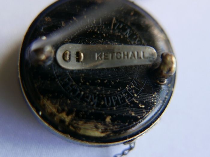 Antique Ketchcam Mcdougall Brooch Key Keeper Keychain Chain Pin Jewelry