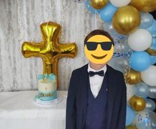 Navy Zara communion suit
