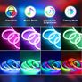LED Strip Lights 5M,Neon Rope Bluetooth RGBIC Lumi Light Strips with App & Remote,Color Changing Led Lights for Bedroom,Music Sync Dimmable Lighting for Room, Kitchen, Ceiling & Party Decor Image 5