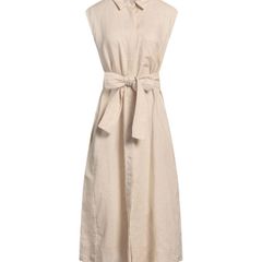MEIMEIJ 100% Linen Beige Shirt dress, size 10