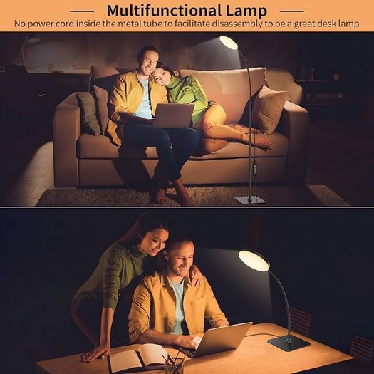 LED Floor Lamp with Remote, 1H Timer Reading Standing Lamps with 3 Color Temperature & 5 Brightness Levels, Dimmable Floor Lamp for Living Room, Bedroom, Office