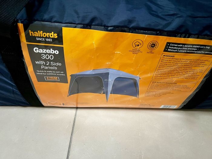 Gazebo with 2 sides by Halfords new and unopened