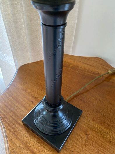 Black satin table lamp
